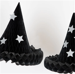 Meri Meri - Hanging Honeycomb Witch Hat Decorations - Cadı Şapka Dekorları (3lü)