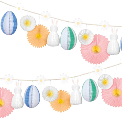 Meri Meri - Honeycomb Easter Bunny Garland - Petekli Paskalya Tavşan Asılan Süs