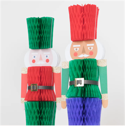 Meri Meri - Honeycomb Nutcracker Decorations - Nutcracker Dekorlar (3lü)