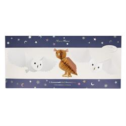 Meri Meri - Honeycomb Owls - Baykuş Petek Dekorlar