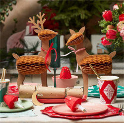 Meri Meri - Honeycomb Reindeer Family - Rengeyiği Ailesi Dekorlar (3lü)