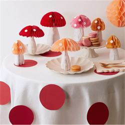 Meri Meri - Honeycomb Toadstool Decorations - Petek Mantar Dekorlar - 10lu