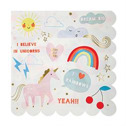 Meri Meri - I Believe In Unicorns Large Napkins - Unicorn Peçete - L