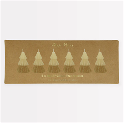 Meri Meri - Ivory Mini Tree Candles - Krem Mini Ağaç Mumlar (6lı)