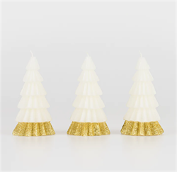 Meri Meri - Ivory Tree Candles - Krem Renk Ağaç Mumlar (3lü)