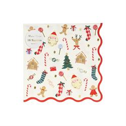 Meri Meri - Jolly Christmas Large Napkins - Yeni Yıl Peçeteler (L) (16lı)