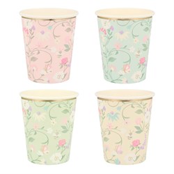 Meri Meri - Ladurée Paris Floral Cups - Ladurée Paris Çiçekli Bardaklar - 8li
