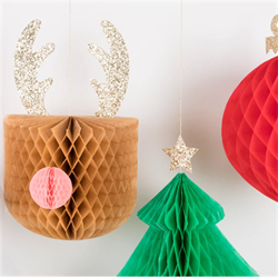 Meri Meri - Large Hanging Honeycombs Decorations - Büyük Asılan Petekli Dekorlar - 5li