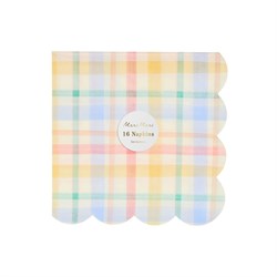 Meri Meri - Large Spring Plaid Napkins - Bahar Yeri Peçeteler - 16Lı