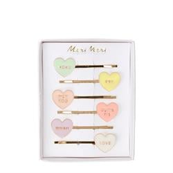 Meri Meri - Love Hearts Enamel Hair Slides - Kalpli Tokalar