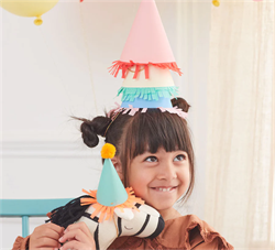 Meri Meri - Mini Animal Parade Hats - Mini Pon Ponlu Parti Şapkaları (8Li)