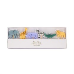 Meri Meri - Mini Safari Animal Candles - Mini Safari Hayvan Mumları - 6lı