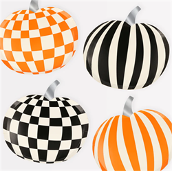 Meri Meri - Mod Pattern Pumpkin Plates - Modern Balkabağı Tabaklar (8li)