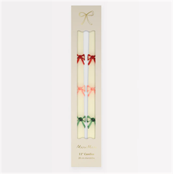 Meri Meri - Multi Colour Bow Taper Candle - Renkli Kurdeleli Mumlar (2li)