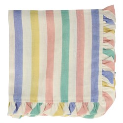 Meri Meri - Multi Stripe Ruffle Napkins - Çok Çizgili Fırfırlı Kumaş Peçeteler - 4lü