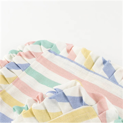 Meri Meri - Multi Stripe Ruffle Napkins - Çok Çizgili Fırfırlı Kumaş Peçeteler - 4lü