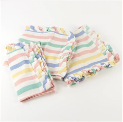 Meri Meri - Multi Stripe Ruffle Napkins - Çok Çizgili Fırfırlı Kumaş Peçeteler - 4lü