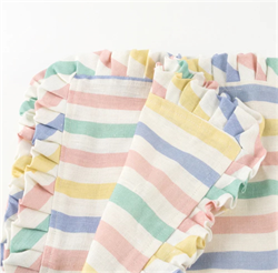Meri Meri - Multi Stripe Ruffle Napkins - Çok Çizgili Fırfırlı Kumaş Peçeteler - 4lü