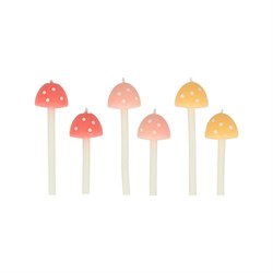 Meri Meri - Mushroom Birthday Candles - Mantar Doğum Günü Mumları - 6Lı