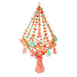 Meri Meri - Neon & Gold Fabric Chandelier - Neon & Altın Süs Avize