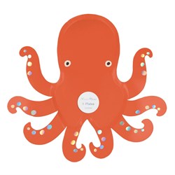 Meri Meri - Octopus Plates - Ahtapot Tabaklar - 8Li