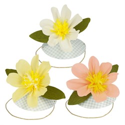 Meri Meri - Paper Flower Hats - Çiçekli Şapkalar - 6Lı