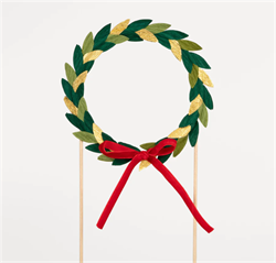Meri Meri - Paper Wreath Cake Topper - Kağıt Çelenkli Pasta Süsü