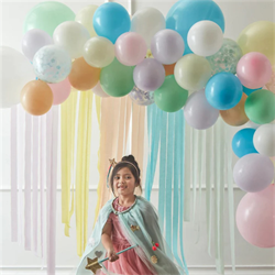 Meri Meri - Pastel Balloon & Streamer Garland - Pastel Balonlar & Renkli Şeritler - 50 balon