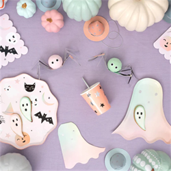 Meri Meri - Pastel Halloween Plates - Pastel Halloween Tabaklar - L - 8li