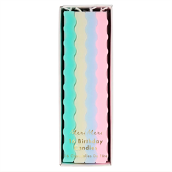 Meri Meri - Pastel Wavy Candles - Pastel Dalgalı Mumlar - 16lı