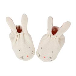 Meri Meri - Peach Bunny Baby Booties - Şeftali Tavşanlı Bebek Patiği