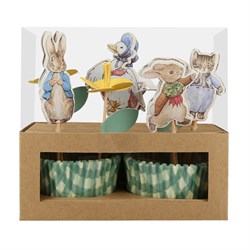 Meri Meri - Peter Rabbit In The Garden Cupcake Kit - Peter Rabbit Bahçede Cupcake Kiti - 24Lü