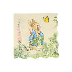 Meri Meri - Peter Rabbit In The Garden Large Napkins - Peter Rabbit Bahçede Peçeteler - L - 16Lı
