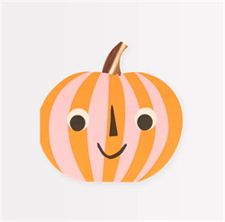 Meri Meri - Pink & Orange Stripy Pumpkin Napkins - Pembe & Turuncu Çizgili Balkabağı Peçeteler (16l