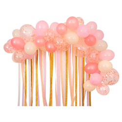 Meri Meri - Pink Balloon & Streamer Garland - Pembe Balonlar & Renkli Şeritler  - 50 balon