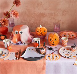 Meri Meri - Pink Checker Ghost Napkins - Pembe Kareli Hayalet Peçeteler (16lı)