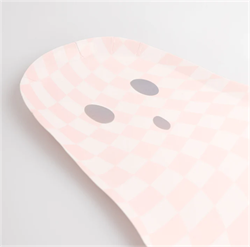 Meri Meri - Pink Checker Ghost Plates - Pembe Hayalet Tabaklar (8li)