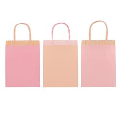 Meri Meri - Pink Fringe Party Bags - Pembe Püsküllü Hediye Çantaları (8li)