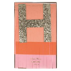 Meri Meri - Pink Happy Birthday Fringe Garland - Happy Birthday Pembe Püsküllü Asılan Süs