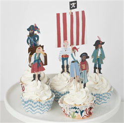 Meri Meri - Pirate Ship Cupcake Kit - Korsan Gemisi Cupcake Seti - 24Lü