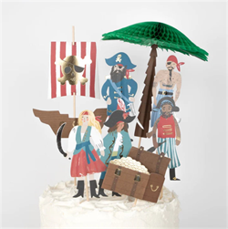 Meri Meri - Pirates & Palm Tree Cake Toppers - Korsanlar & Palmiye Ağacı Pasta Süsü