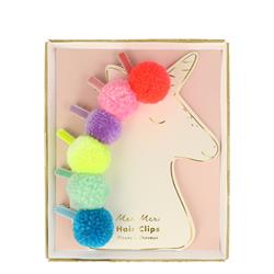 Meri Meri - Pompom Unicorn Hair Clips - Unicornlu Ponpon Toka