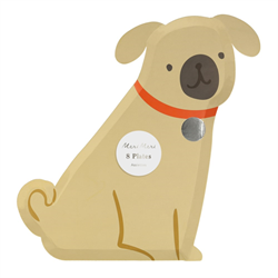 Meri Meri - Pug Plates - Yavru Köpek Tabaklar - 8li
