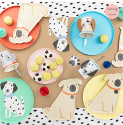 Meri Meri - Pug Plates - Yavru Köpek Tabaklar - 8li