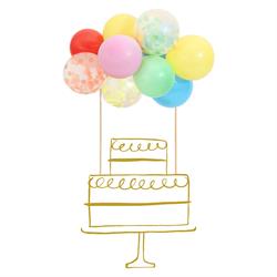 Meri Meri - Rainbow Balloon Cake Topper Kit - Renkli Balonlar Pasta Süsü