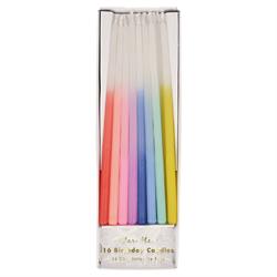 Meri Meri - Rainbow Dipped Tapered Candles - Renkli Mumlar