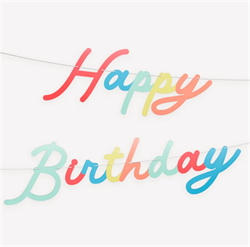 Meri Meri - Rainbow Happy Birthday Garland - Gökkuşağı Happy Birthday Asılan Süs Seti