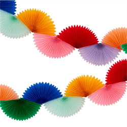 Meri Meri - Rainbow Honeycomb Fan Garland - Gökkuşağı Petekli Yelpaze Asılan Süs