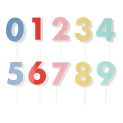 Meri Meri - Rainbow Number Acrylic Toppers - Gökkuşağı Rakamlar Akrilik Pasta Süsü