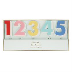 Meri Meri - Rainbow Number Acrylic Toppers - Gökkuşağı Rakamlar Akrilik Pasta Süsü